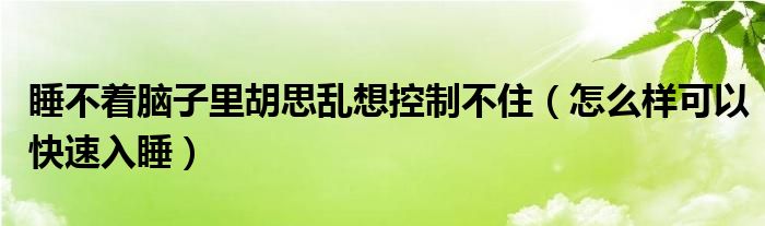 睡不著腦子里胡思亂想控制不?。ㄔ趺礃涌梢钥焖偃胨?class='thumb lazy' /></a>
		    <header>
		<h2><a  href=