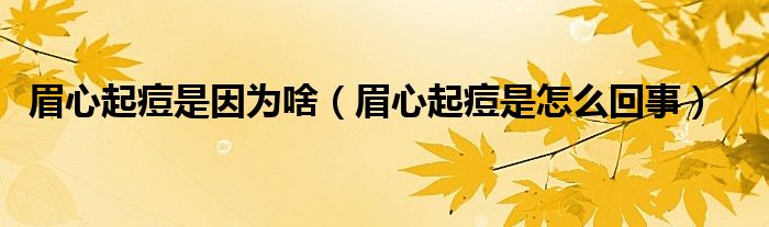 眉心起痘是因為啥（眉心起痘是怎么回事）