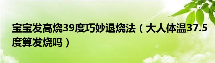 寶寶發(fā)高燒39度巧妙退燒法（大人體溫37.5度算發(fā)燒嗎）