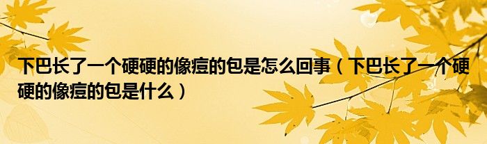 下巴長(zhǎng)了一個(gè)硬硬的像痘的包是怎么回事（下巴長(zhǎng)了一個(gè)硬硬的像痘的包是什么）