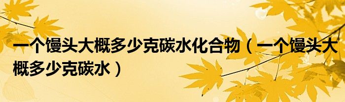 一個(gè)饅頭大概多少克碳水化合物（一個(gè)饅頭大概多少克碳水）