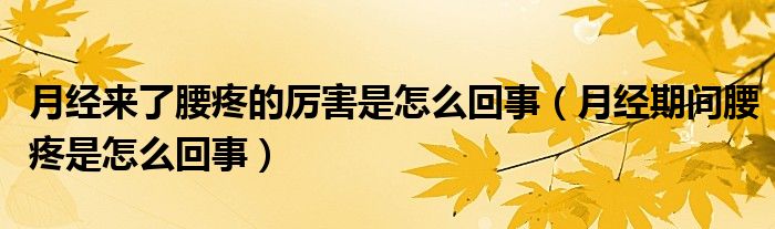 月經(jīng)來了腰疼的厲害是怎么回事（月經(jīng)期間腰疼是怎么回事）