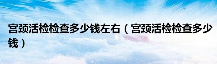 宮頸活檢檢查多少錢(qián)左右（宮頸活檢檢查多少錢(qián)）